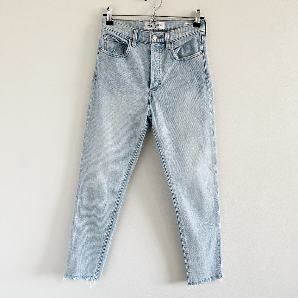 Aritzia Denim Forum - Yoko High Rise Slim Jeans Size  27 Blue Raw Hem